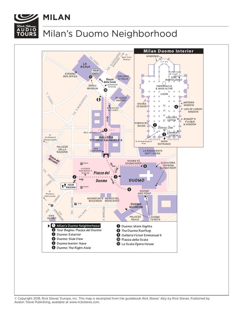 Map of the cathedral of Milan